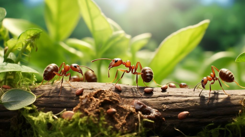Ants in a natural habitat