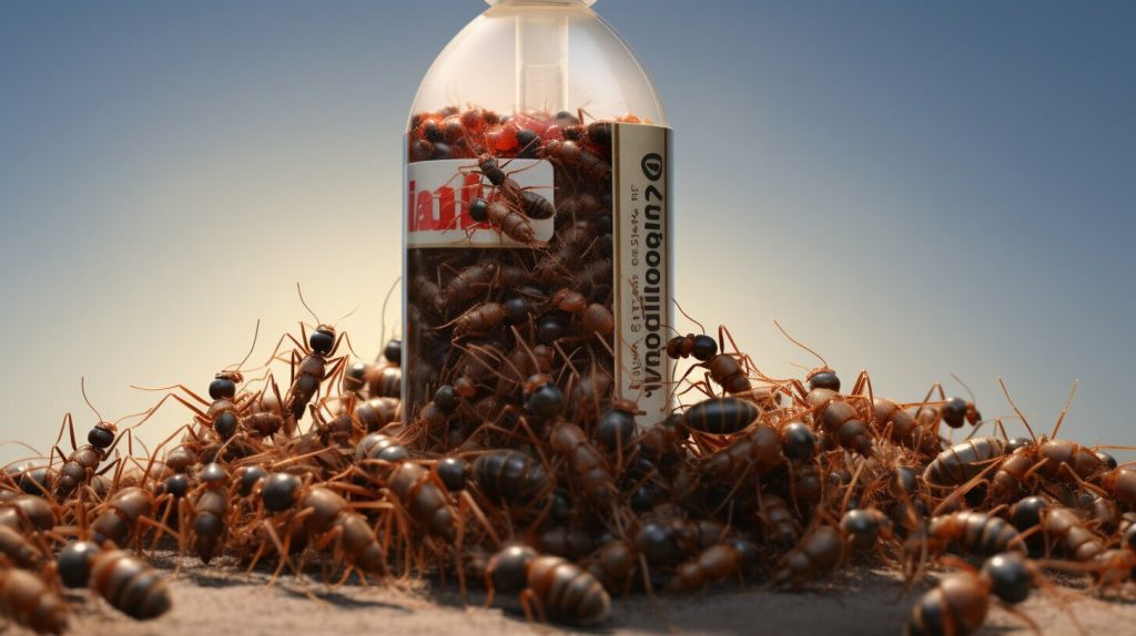 Clorox bleach bottle for ant control
