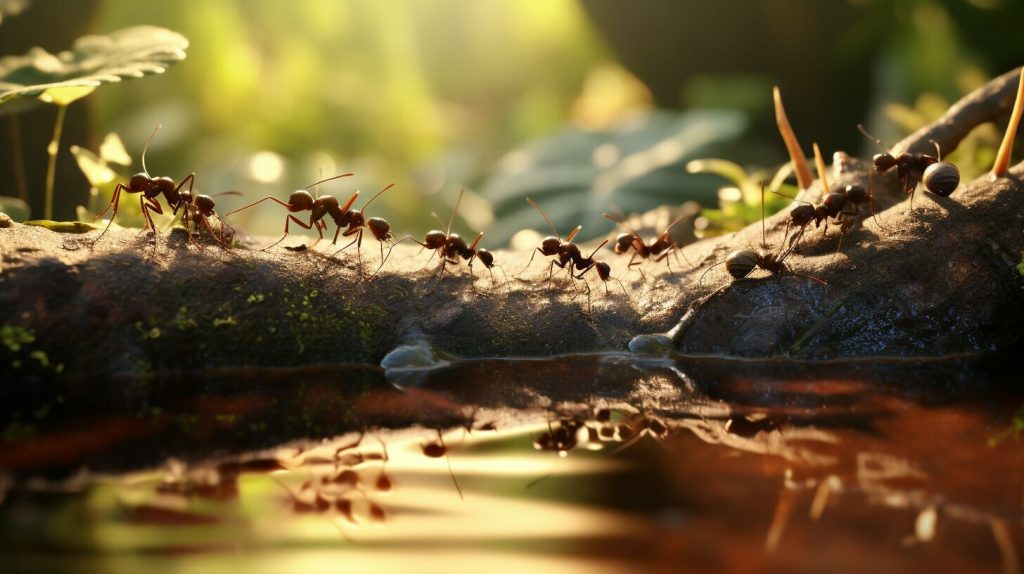 ants drinking water