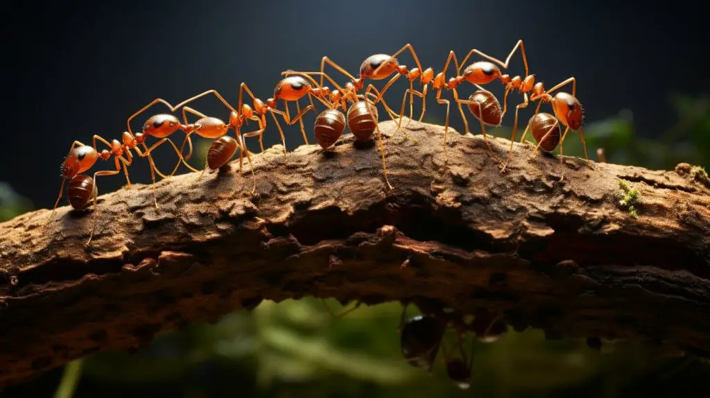 ants lifting a large object