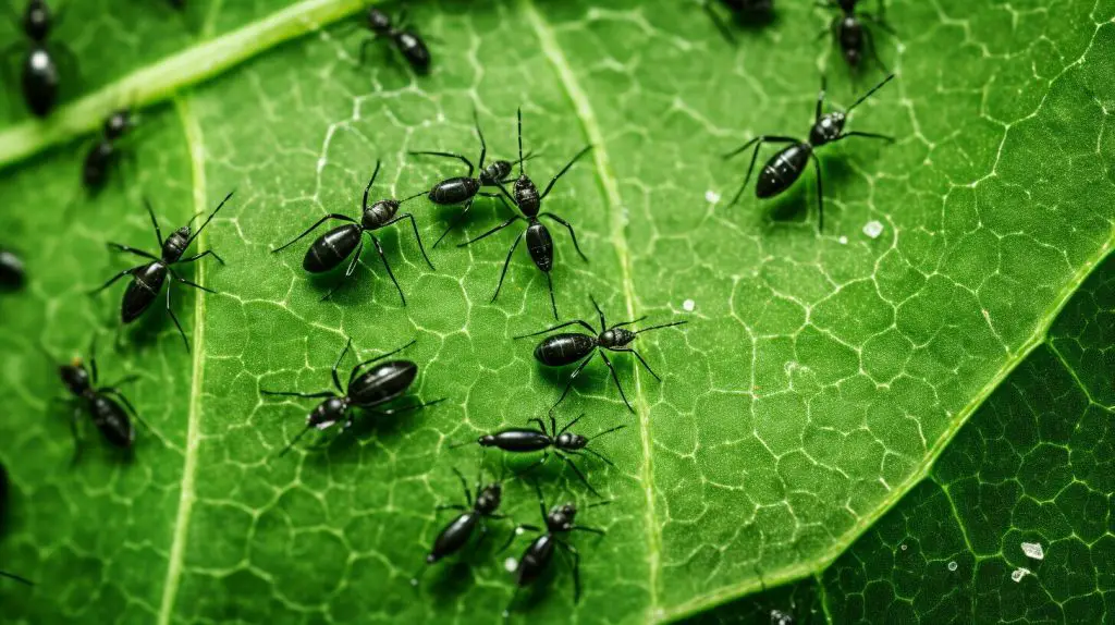 ants on a leaf