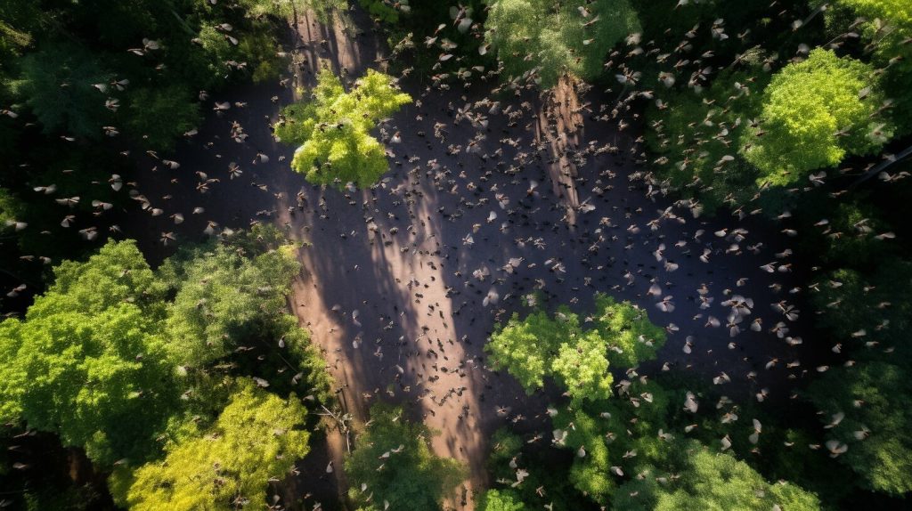 flying ant swarm