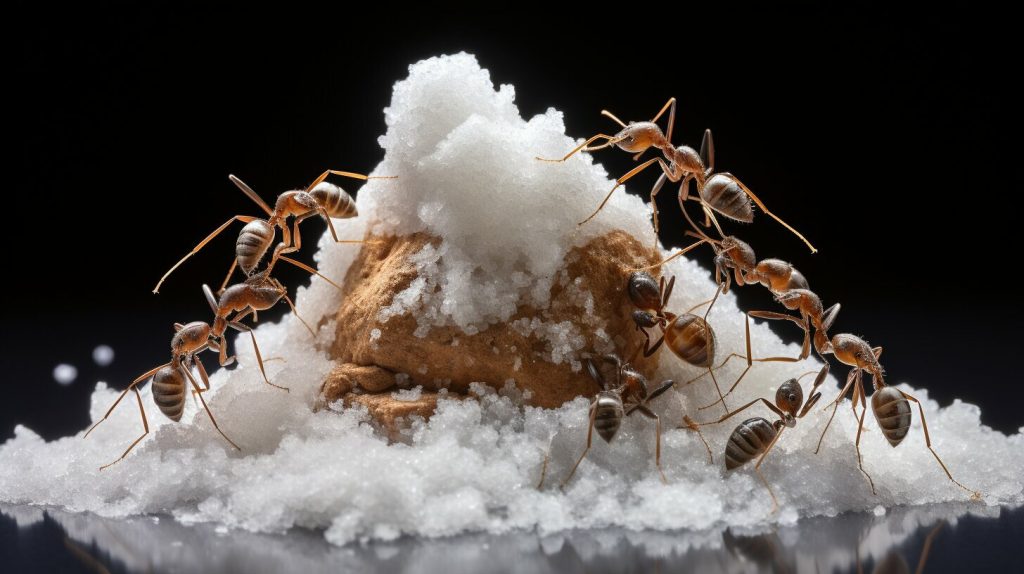observing ants with salt