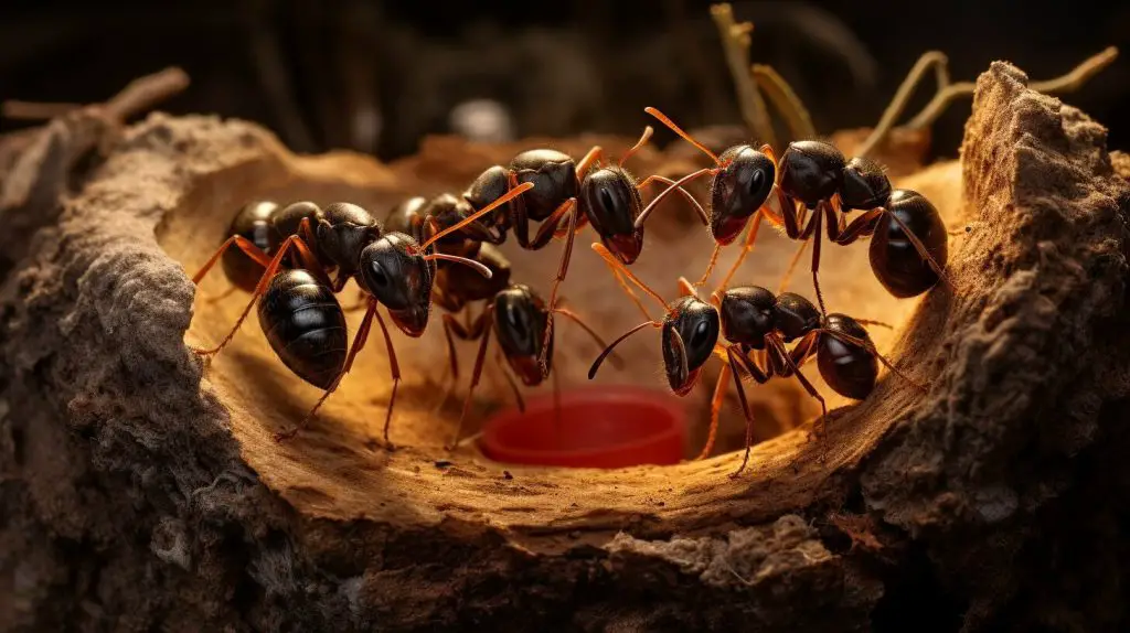 queen ant nest building